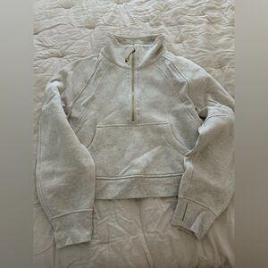 Lululemon Scuba oversized funnel neck half zip heathered gray M/L shorter length